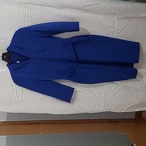 Women's Hobbs Blue Belted Sheath Dress Size US 2 UK 6